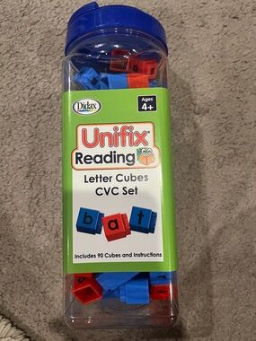 Unifix Reading Letter Cubes CVC Set - Blue & Red